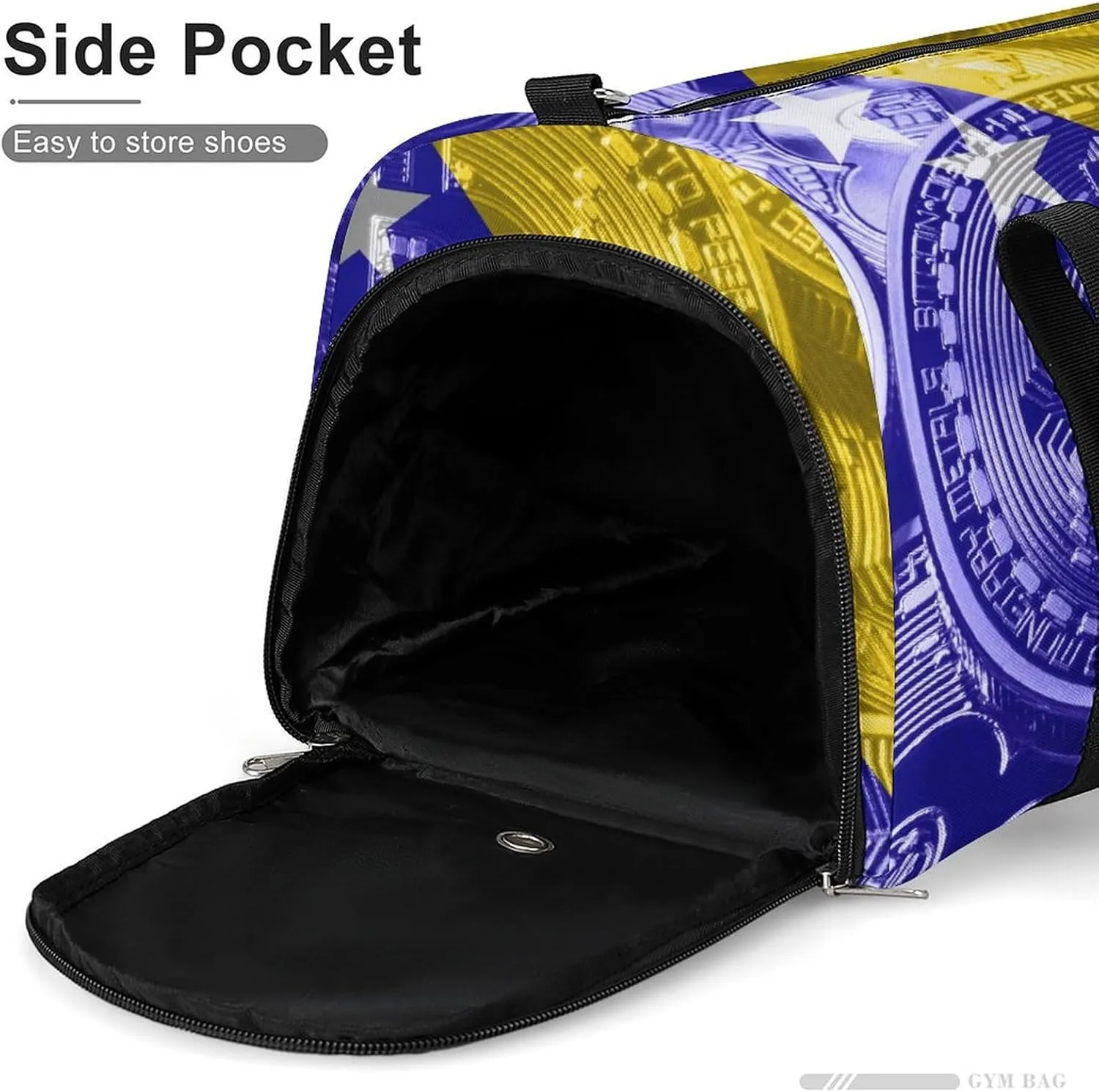 Bosnia Herzegovina Flag Bitcoin Gym Duffel Bag Waterproof with Shoe Compartment for Sports