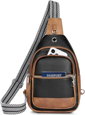 BOSTANTEN 7L Sling Bag For Women CrossBody Bags Large Cross Body Purse Vegan Leather Sling Backpack for Travel Essentials