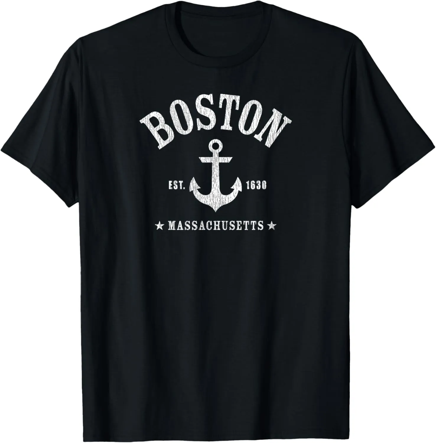 BOSTON MA Nautical Design W. Anchor & Details, Est. 1630 T-Shirt