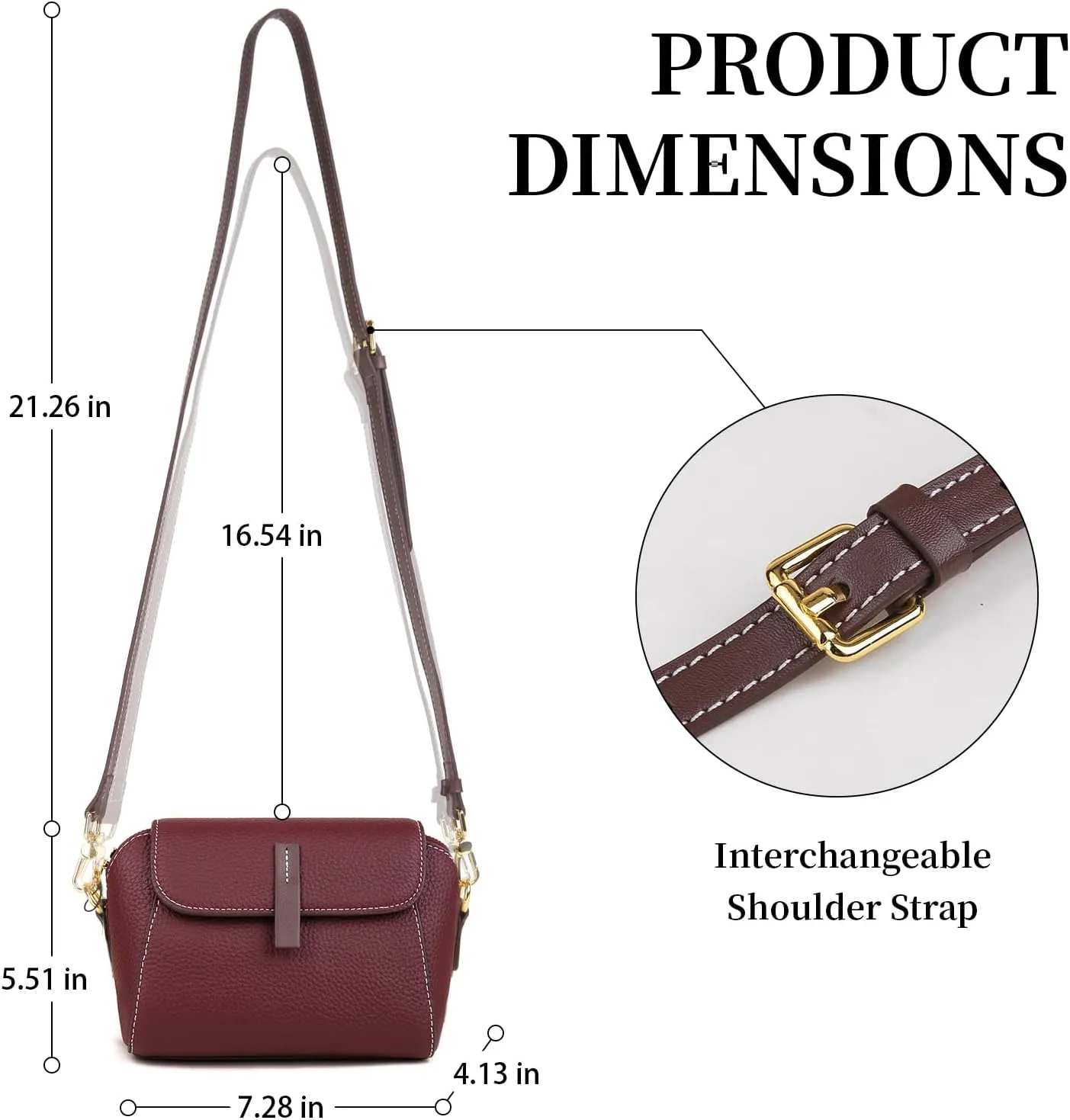 BOYATU Small Leather Crossbody Bags for Women: Genuine Leather Purse for Ladies - Retro Shoulder Handbags for Travel Commute