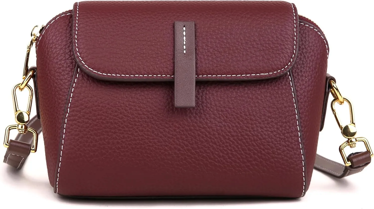 BOYATU Small Leather Crossbody Bags for Women: Genuine Leather Purse for Ladies - Retro Shoulder Handbags for Travel Commute
