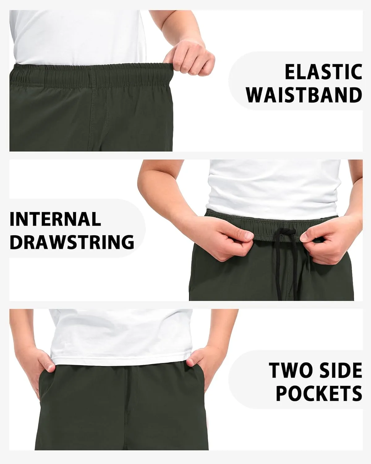 Boys Athletic Shorts Kids Quick Dry Basketball Soccer Running Sports Gym Active Performance Shorts with Pockets