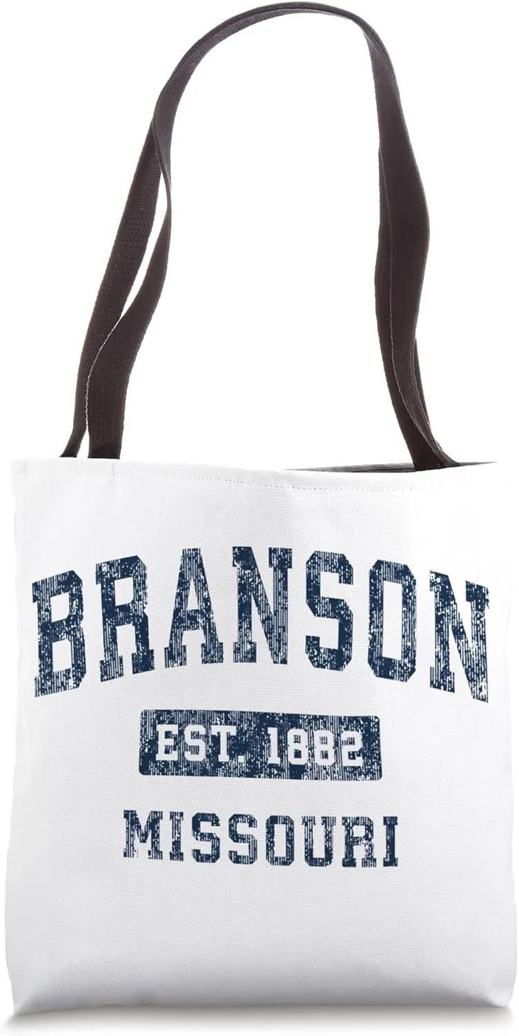 Branson Missouri MO Vintage Established Sports Design Tote Bag