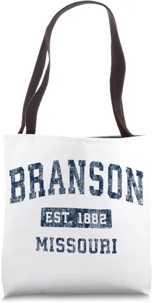 Branson Missouri MO Vintage Established Sports Design Tote Bag