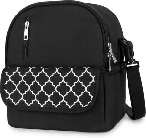 Breast Pump Bag Backpack - Cooler and Moistureproof Bag Double Layer for Mother Baby Bottle Breast Milk Pump Outdoor Working Backpack (Geometry Black)