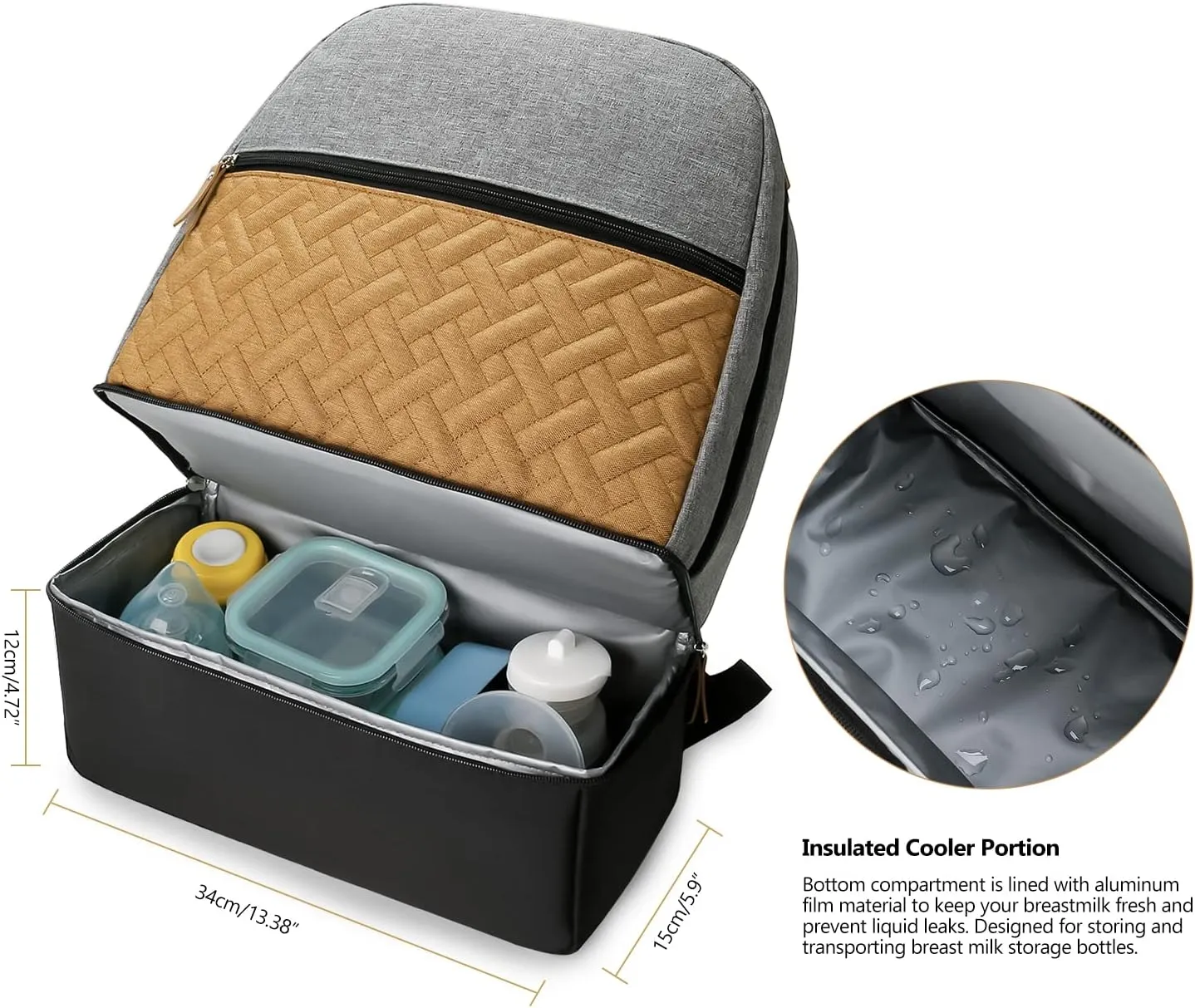 Breast Pump Bag Backpack - Cooler and Moistureproof Bag for Mother
