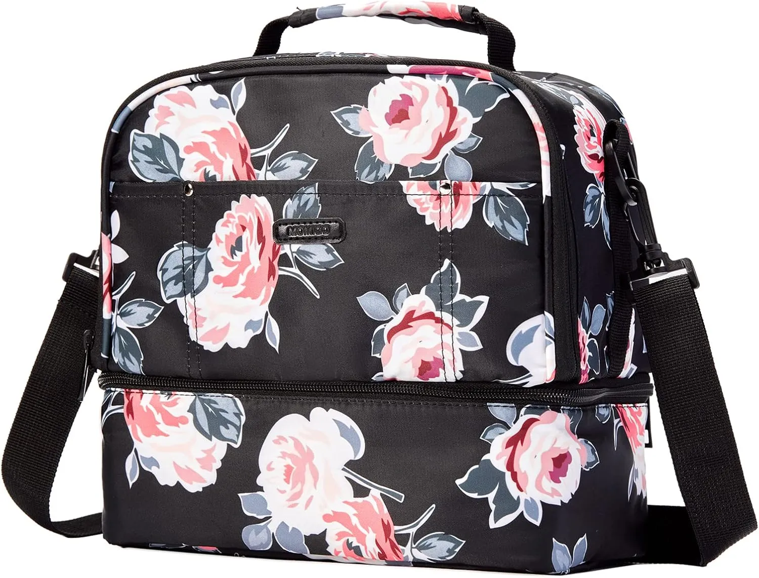Breast Pump Bag Cooler Compartment for Breast Pump - Cooler and Moistureproof Bag Double Layer for Mother Breast Milk Pump Lunch Bag Outdoor Working (Flower)