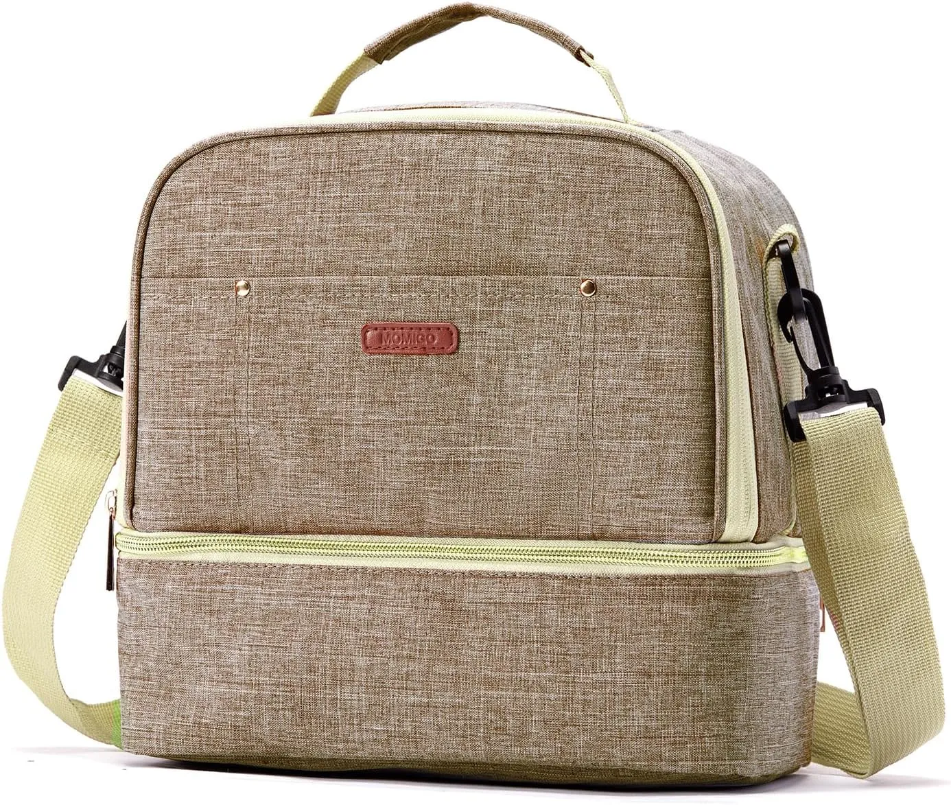Breast Pump Bag Cooler Compartment for Breast Pump - Cooler and Moistureproof Bag Double Layer for Mother Breast Milk Pump Lunch Bag Outdoor Working (Khaki)