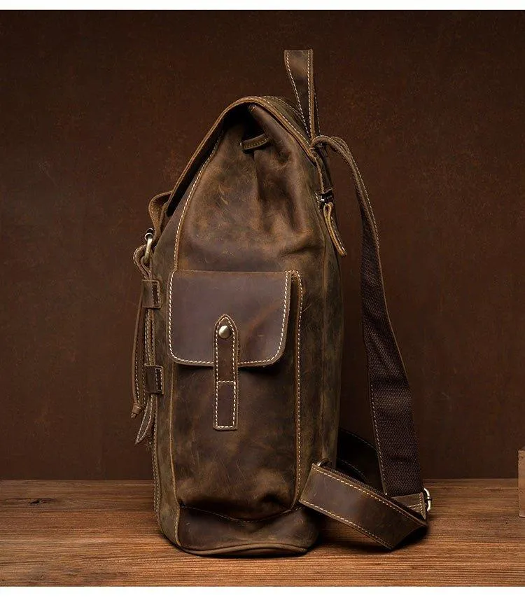 Brown Backpack Leather for Laptop 17.3 Inch