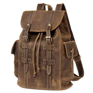 Brown Backpack Leather for Laptop 17.3 Inch