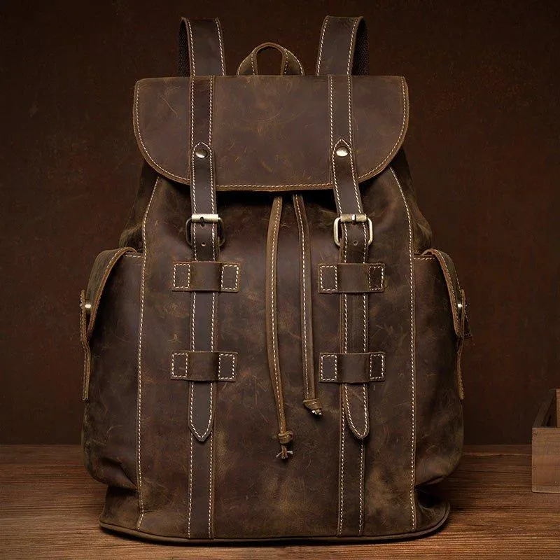 Brown Backpack Leather for Laptop 17.3 Inch