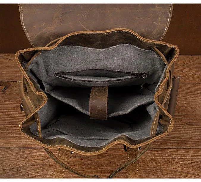 Brown Backpack Leather for Laptop 17.3 Inch