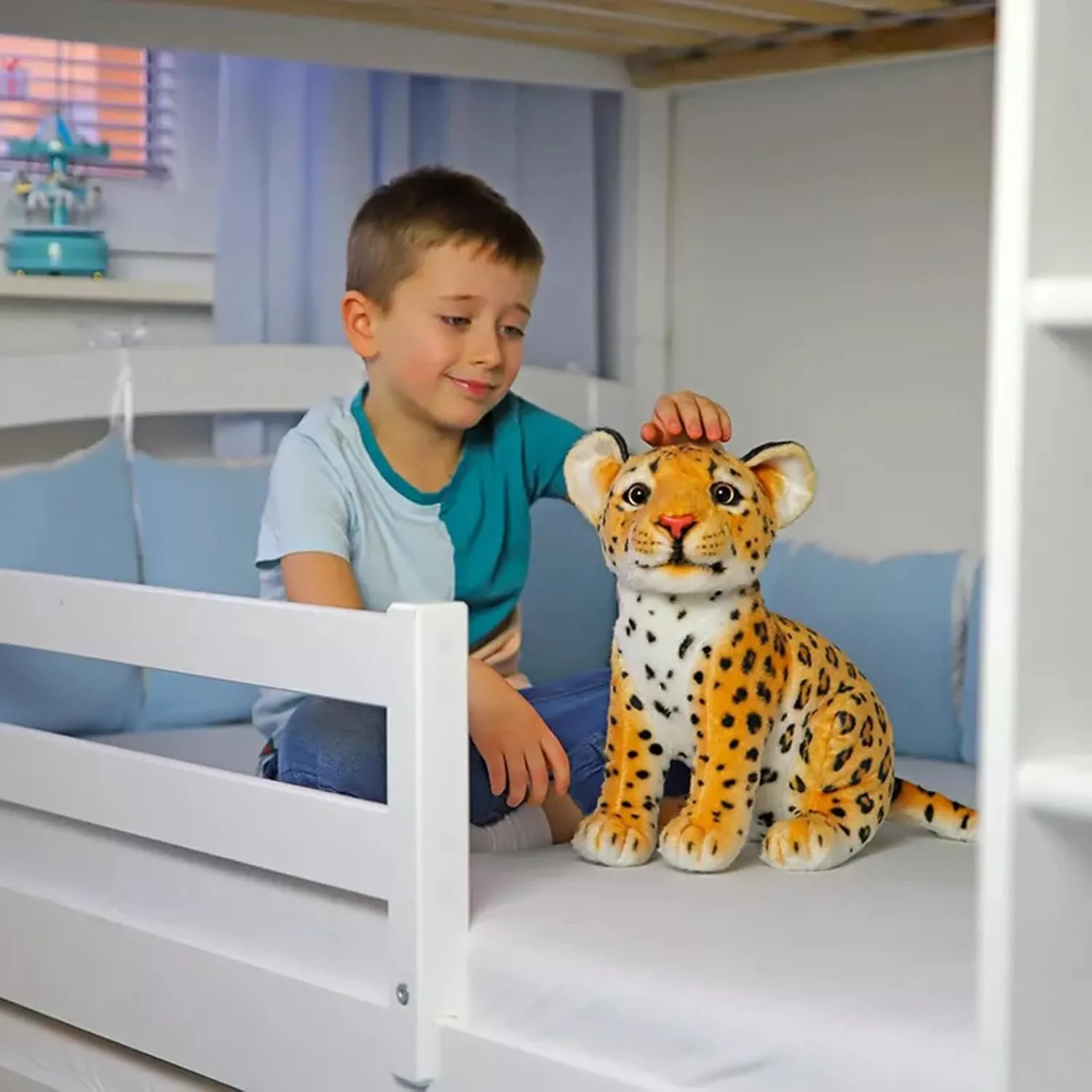 Brown Cheetah Stuffed Animals 9.8 inch, Cute & Lifelike Cheetah Stuffed Animals Plush Toy, Gifts for Boys and Girls (9.8 inch)
