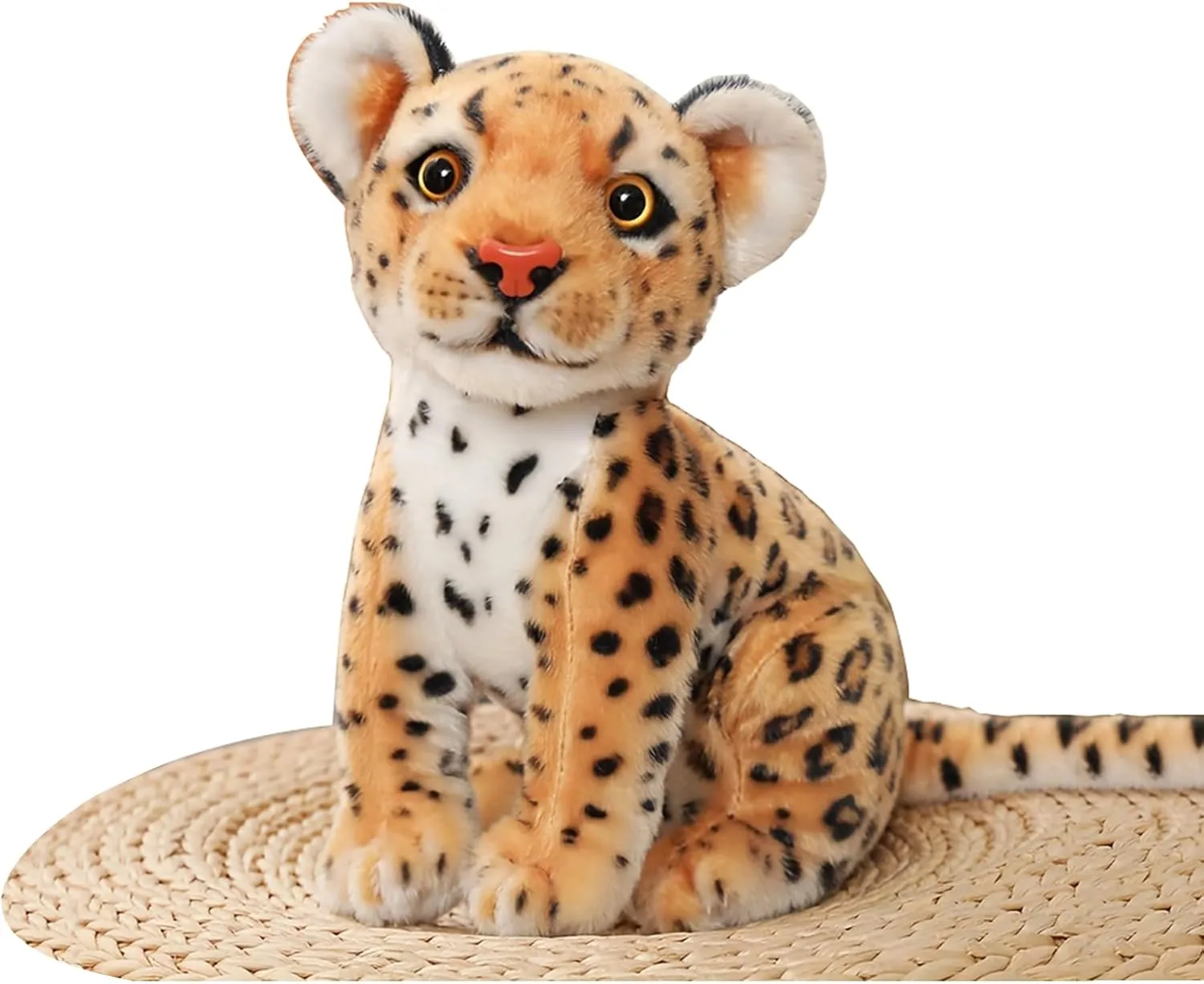 Brown Cheetah Stuffed Animals 9.8 inch, Cute & Lifelike Cheetah Stuffed Animals Plush Toy, Gifts for Boys and Girls (9.8 inch)
