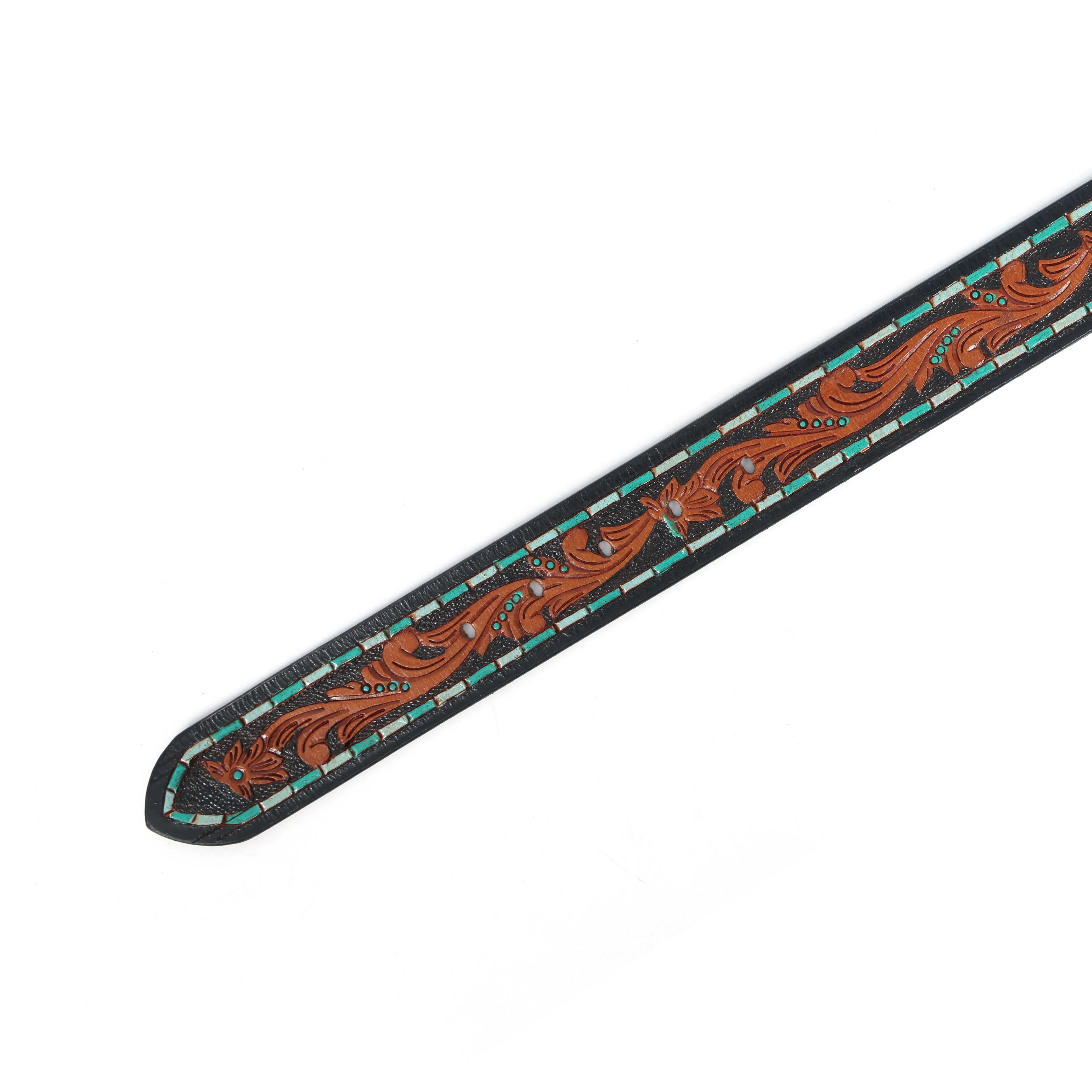 Brown Leather Hand-Carved Stylish Belt for Party Wear – Premium Quality & Unique Design. LB-843