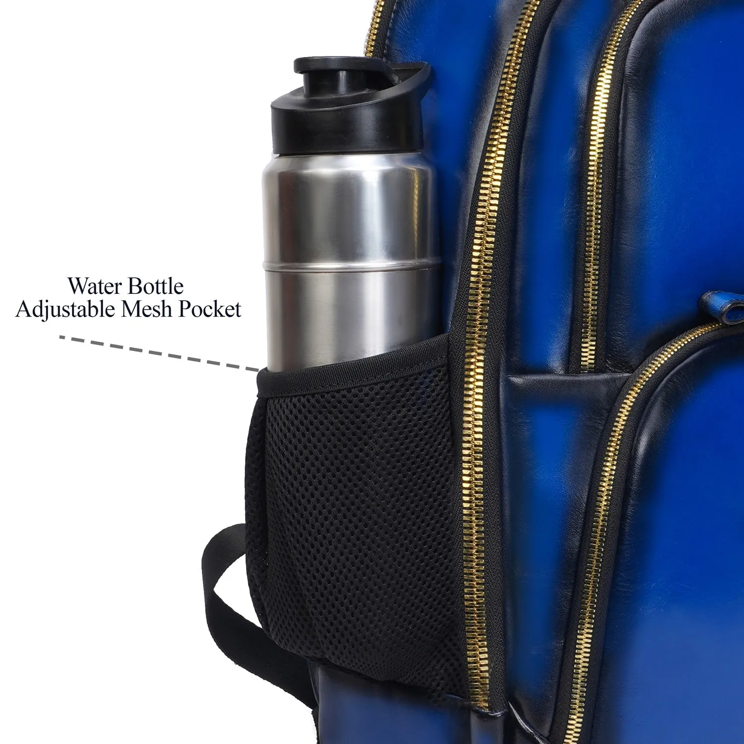 Brune X Bareskin Embossed Lion Blue Leather Backpack