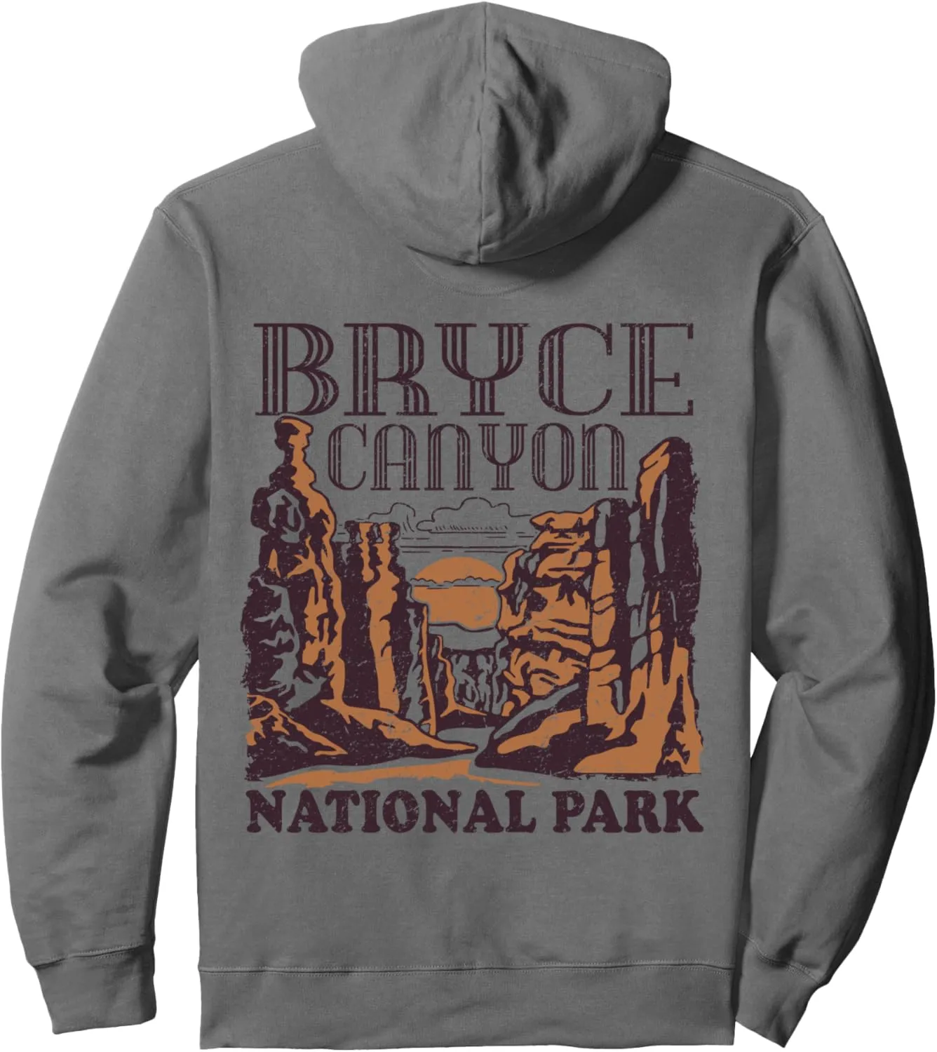 Bryce Canyon National Park (Design on Back) Vintage Style Pullover Hoodie