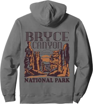 Bryce Canyon National Park (Design on Back) Vintage Style Pullover Hoodie