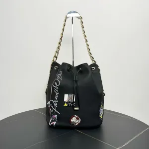 Bucket Bag Top value Black Dior Christian Leather Paradiso Fully-featured