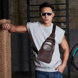 Bull Captain Genuine Leather One First Layer Men's Chest Bags