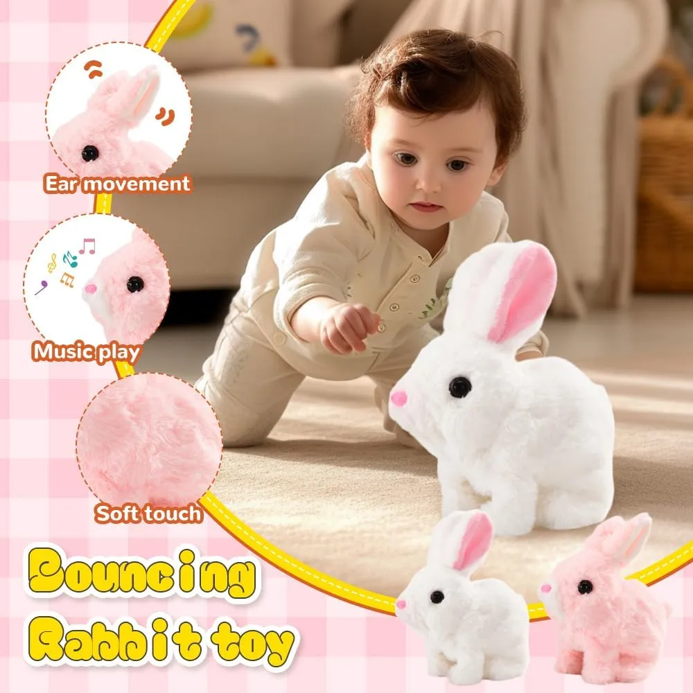 Bunny - My Realistic Bunny Toy, 2025 Upgraded Interactive Realistic Bunny, Realistic Bunny Stuffed Animals Can Walk and Talk, Realistic Bunny Toy Handmade Interactive Bunny Robot (Brown)