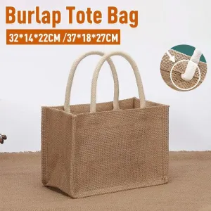 Burlap Tote Bags Blank Jute Beach Shopping Handbag Gift Bags With Handle