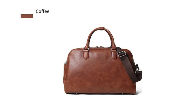 Business Men's Casual Travel Bags Crazy Horse Leather Large Weekend Duffel Bag High Quality Genuine Leather Carry On Luggage Bag