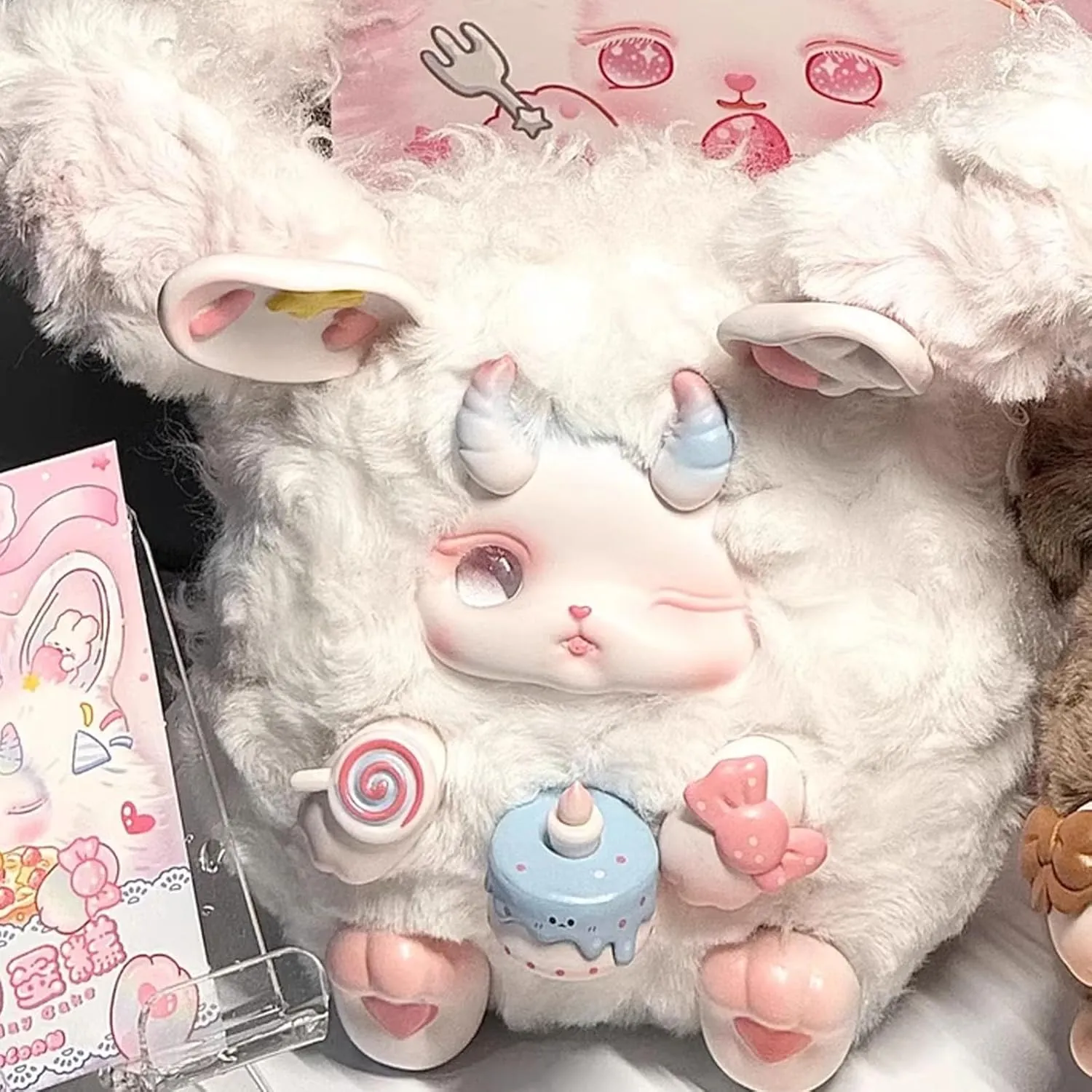 CALEMBOU Plush Doll Blind Box, Loloan Confession Series Stuffed Blind Box Toy, Kawaii 1 of 6 Possible Mystery Plush, Collectible for Birthday Gift (PB-Loloan Dessert-1pc)