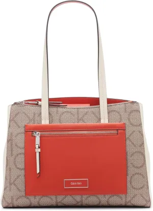 Calvin Klein Women's Hadley Tote Bag – 2 in 1, Vegan Leather, 5 Pockets