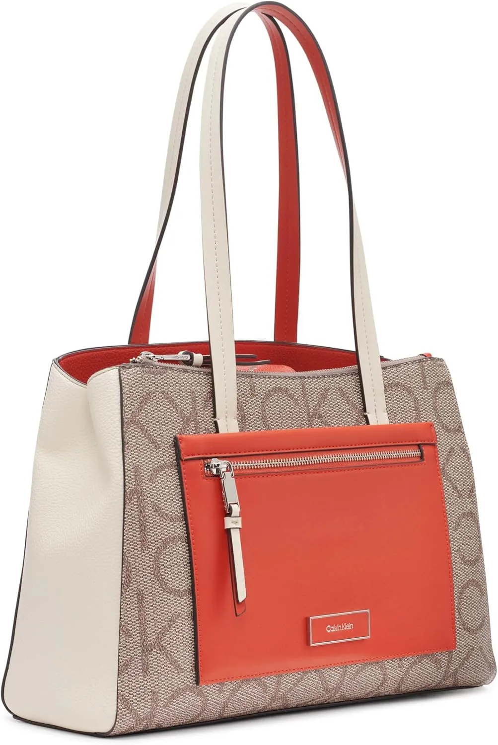 Calvin Klein Women's Hadley Tote Bag – 2 in 1, Vegan Leather, 5 Pockets