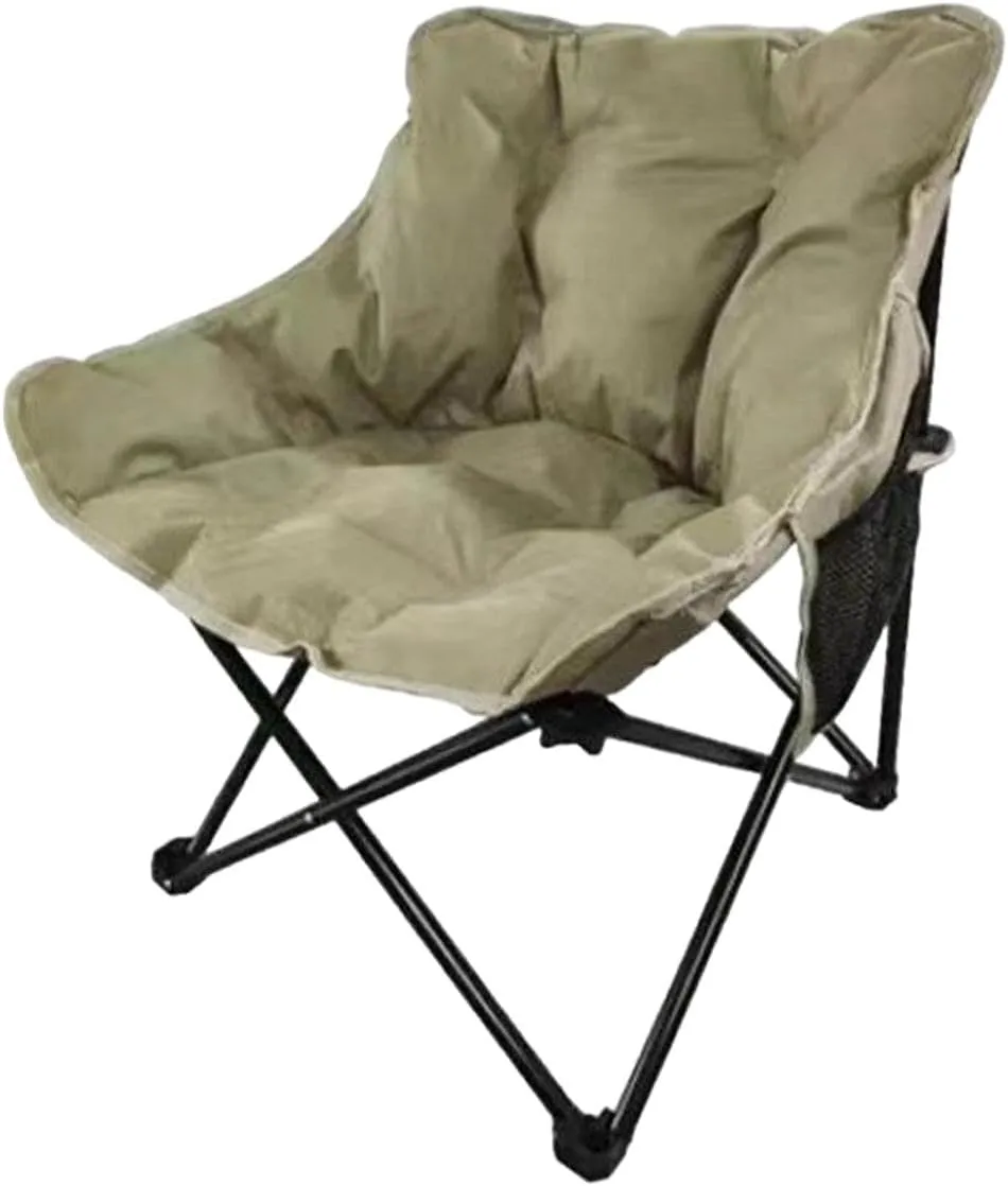 Camping Padded Chair Lounge Chair Moon Leisure Chair Folded Seat for Lawn Camping