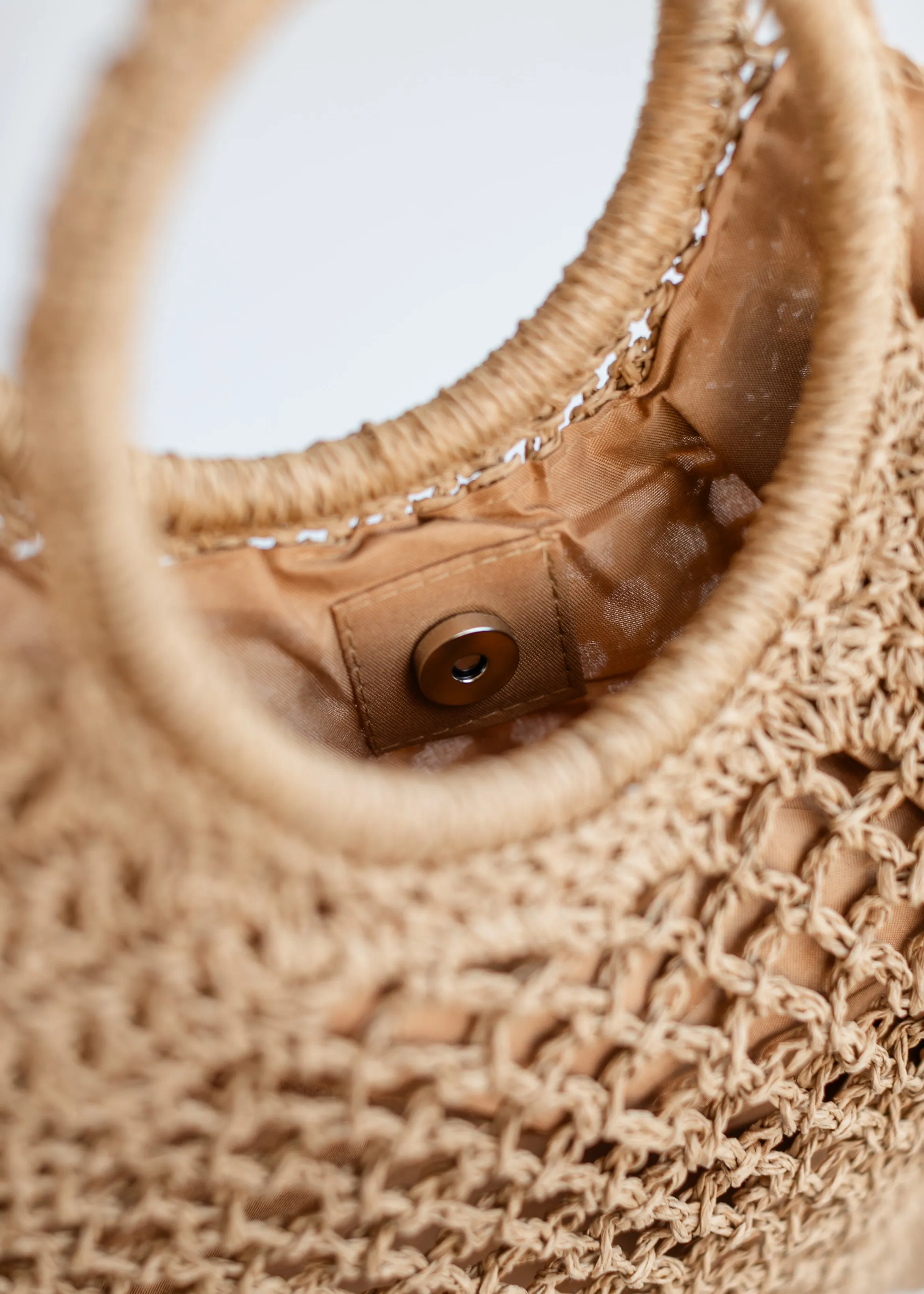 Camren Circle Handle Straw Tote Bag