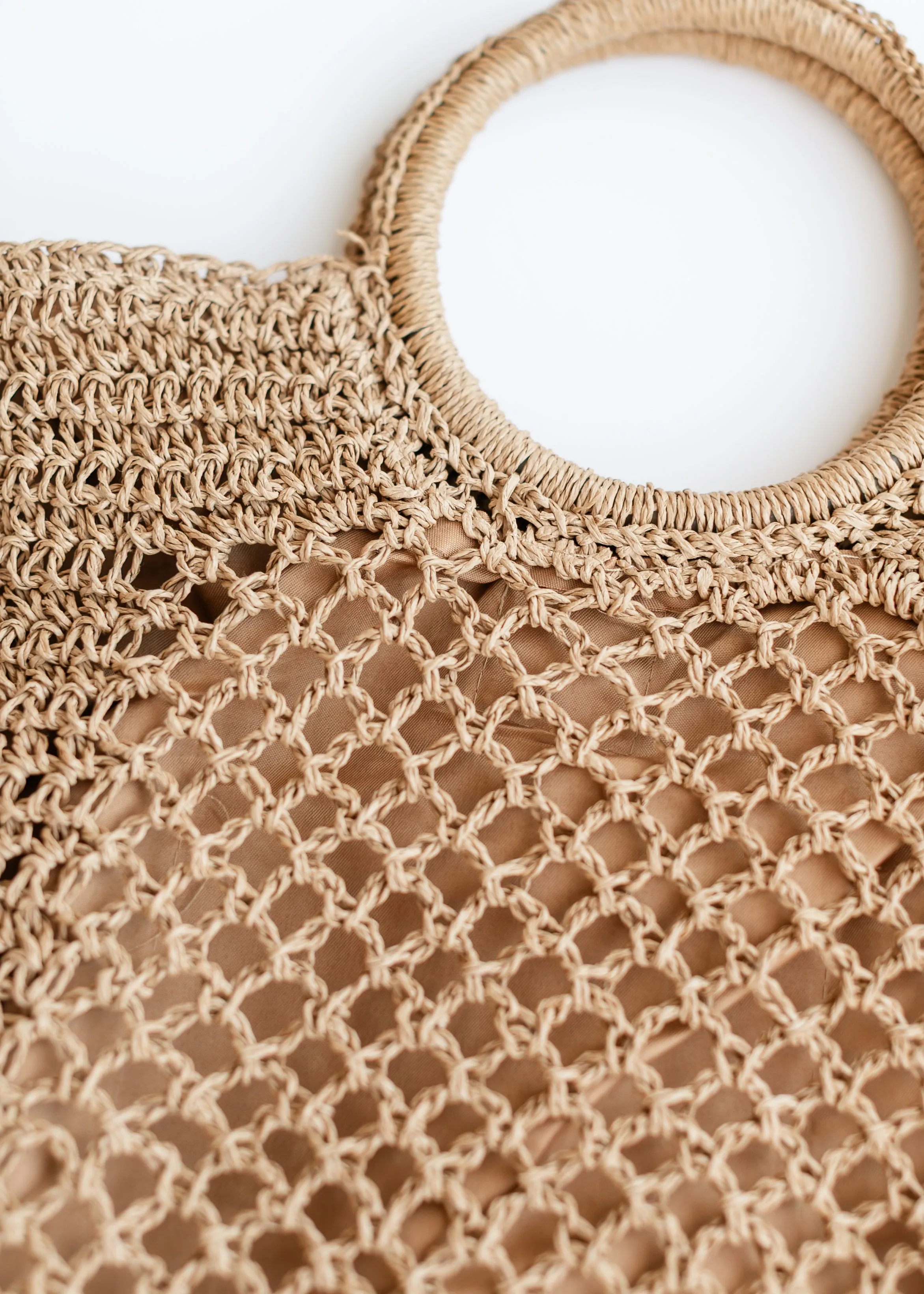 Camren Circle Handle Straw Tote Bag