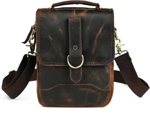 Canvas   Genuine Leather Travel A4 Tote Satchel Messenger Cross-body One Shoulder Bag For Men Male FB144
