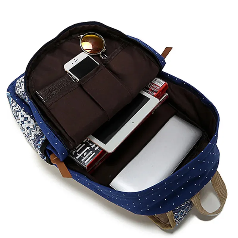 Canvas Print Women Backpack