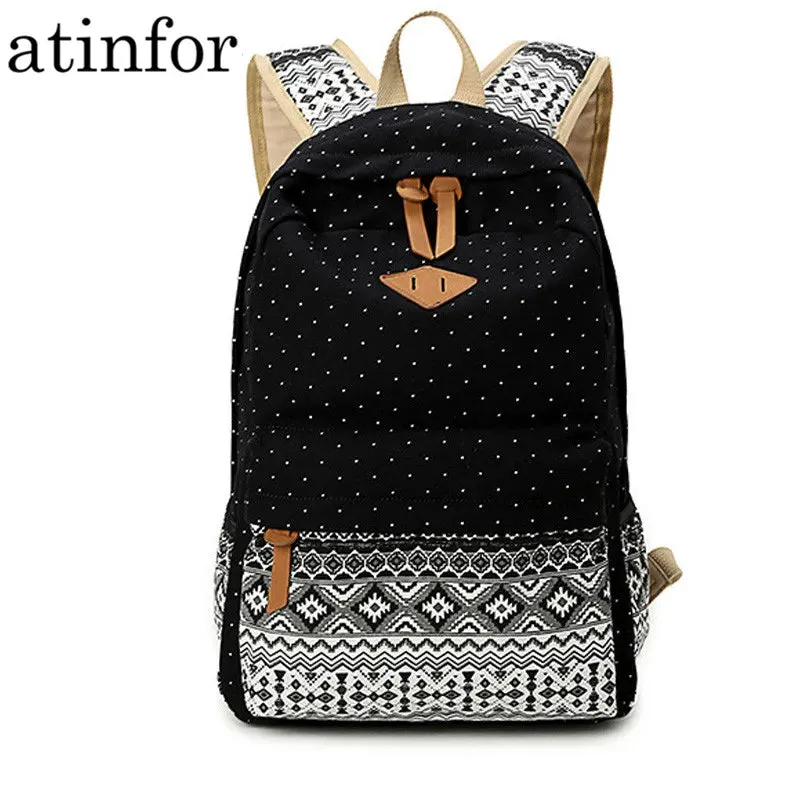 Canvas Print Women Backpack