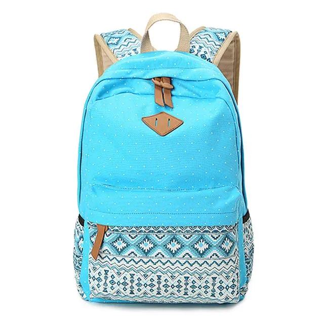 Canvas Print Women Backpack