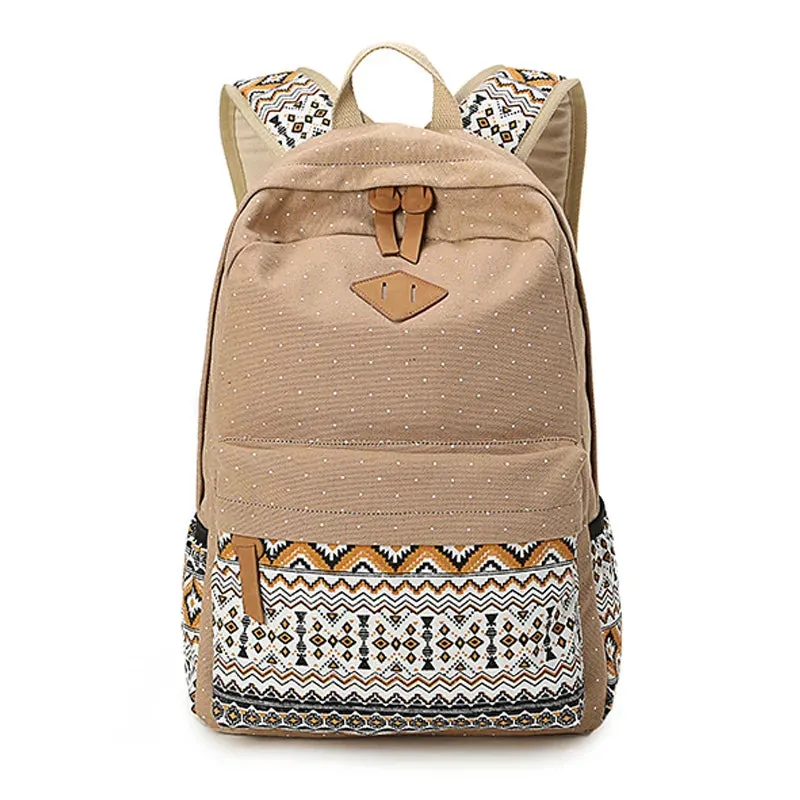 Canvas Print Women Backpack