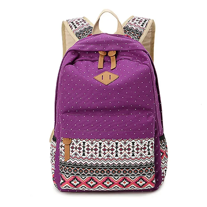 Canvas Print Women Backpack