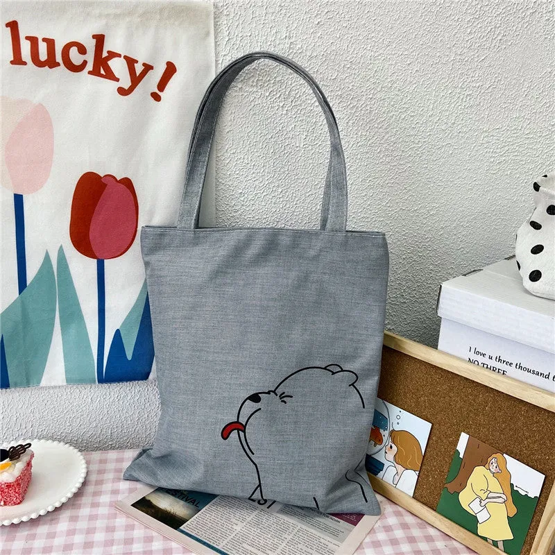 Canvas Printed Simple Fashion Packaging Book Handbags