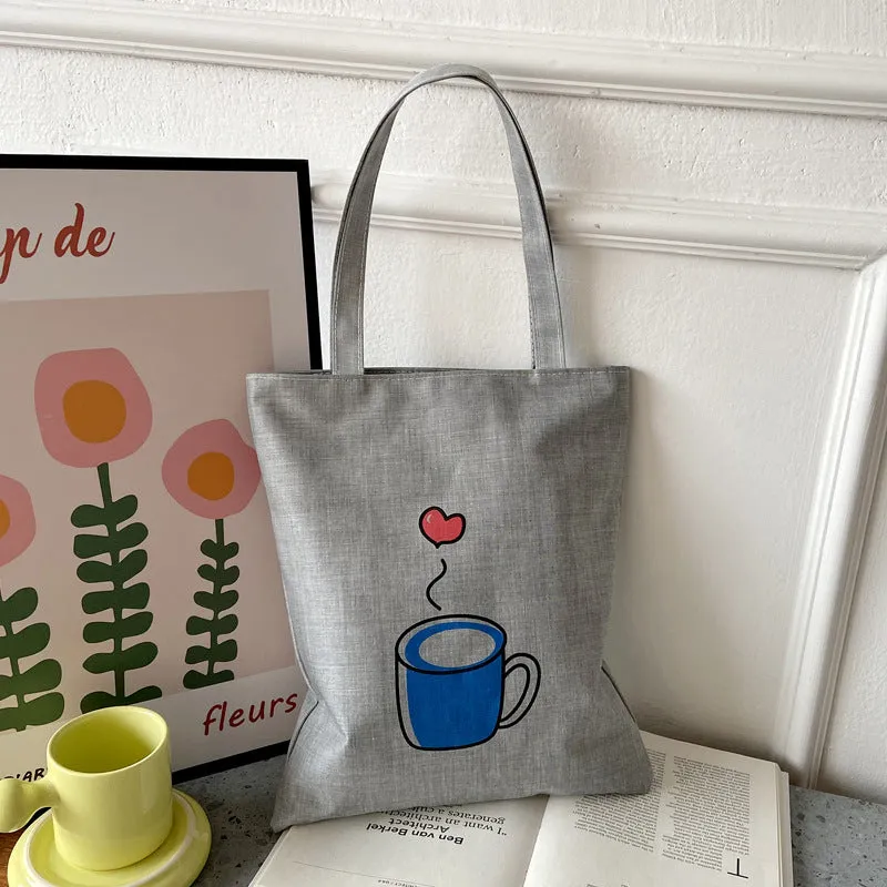 Canvas Printed Simple Fashion Packaging Book Handbags