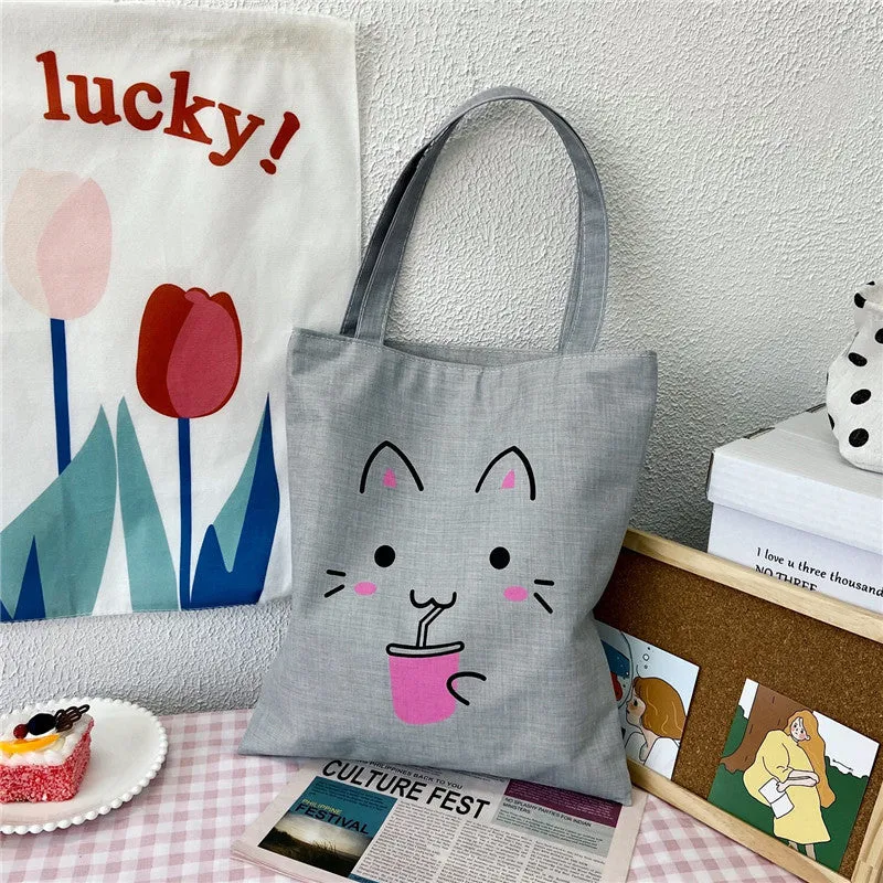 Canvas Printed Simple Fashion Packaging Book Handbags