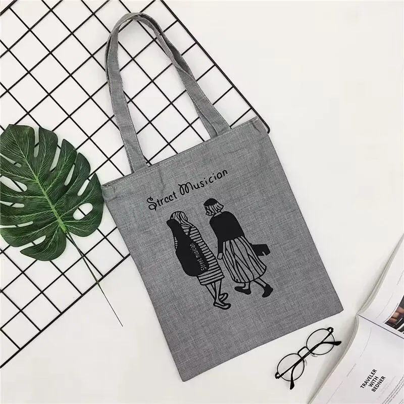 Canvas Printed Simple Fashion Packaging Book Handbags