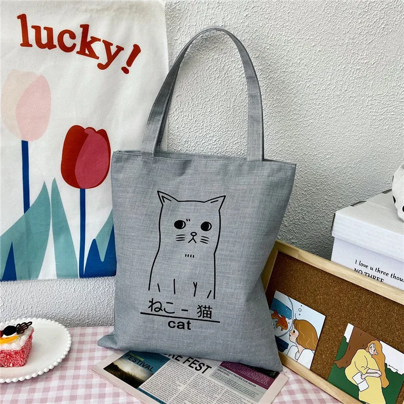 Canvas Printed Simple Fashion Packaging Book Handbags