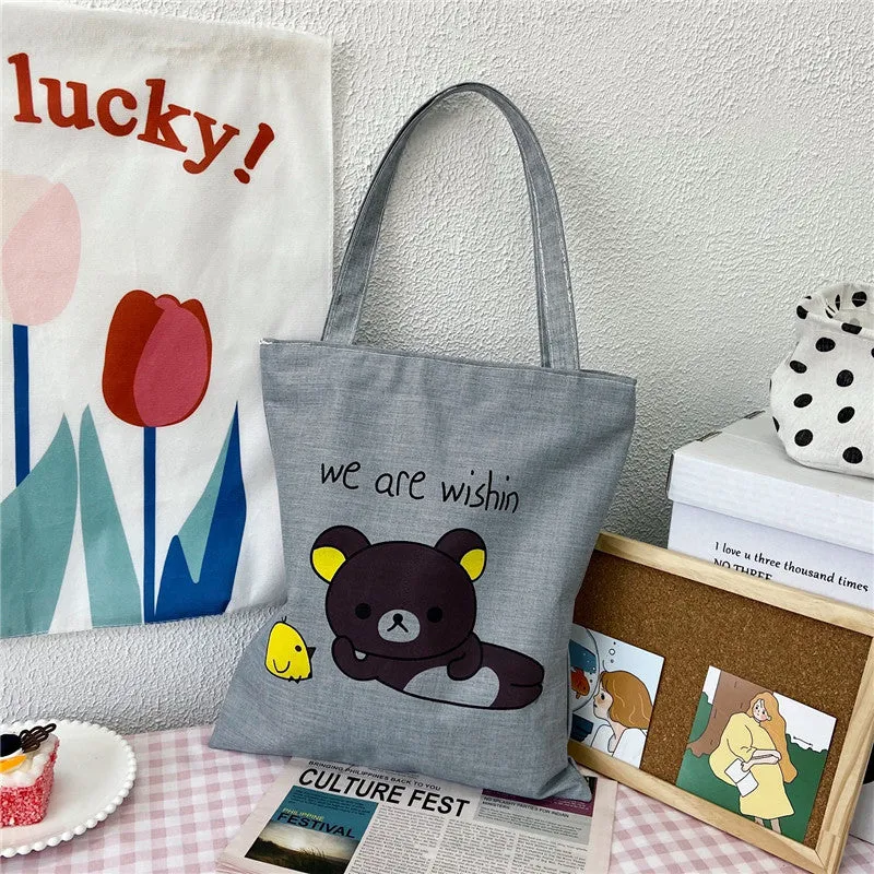 Canvas Printed Simple Fashion Packaging Book Handbags