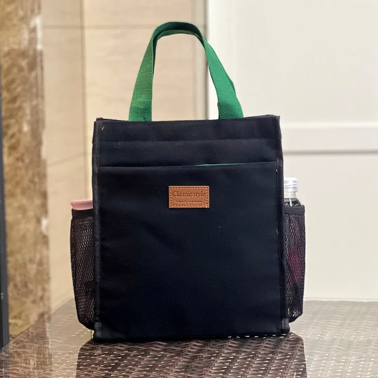Canvas Solid Color Unisex Simple Lunch Box Handbags