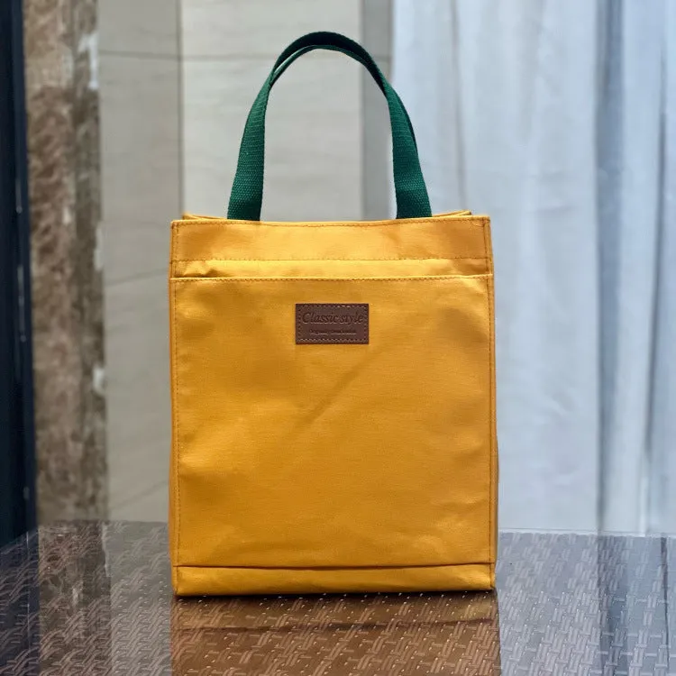 Canvas Solid Color Unisex Simple Lunch Box Handbags