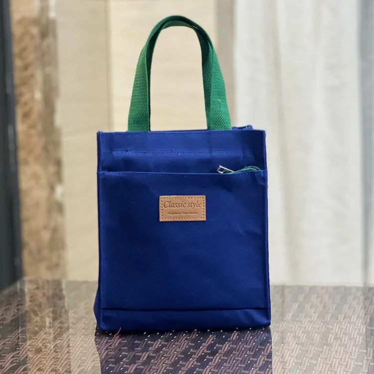 Canvas Solid Color Unisex Simple Lunch Box Handbags