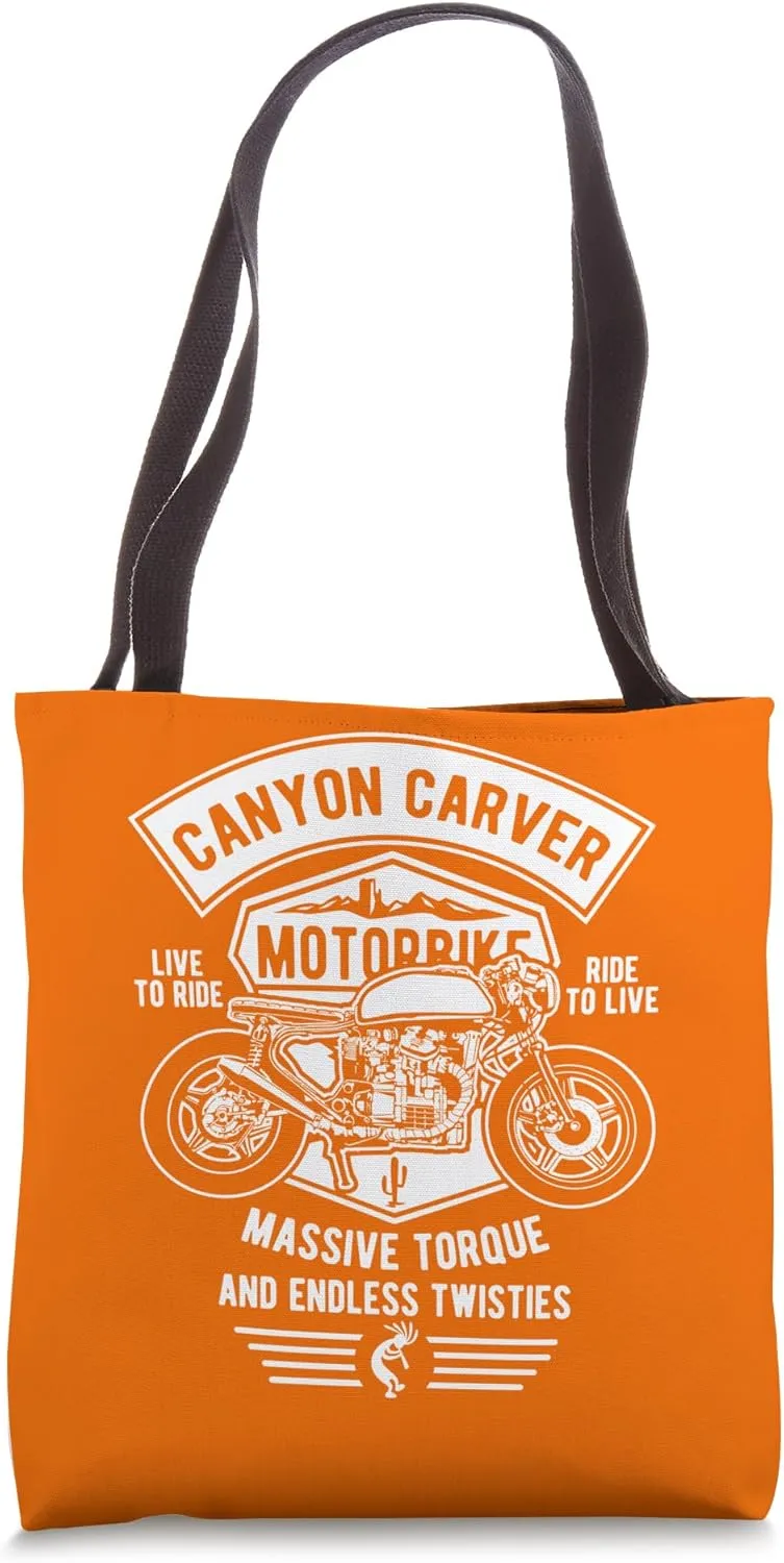 Canyon Carver Vintage Motorcycle Retro Design Tote Bag