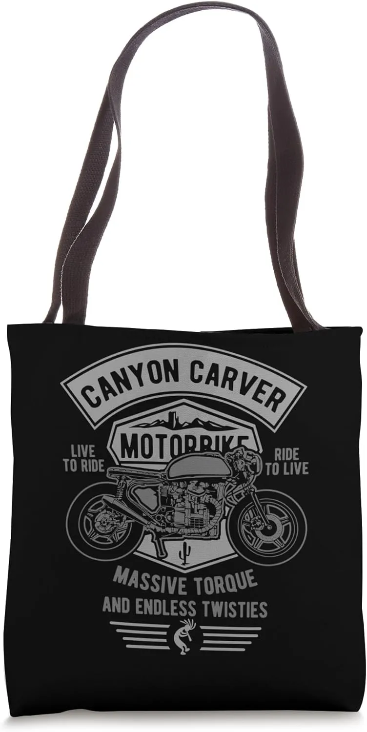 Canyon Carver Vintage Motorcycle Retro Design Tote Bag